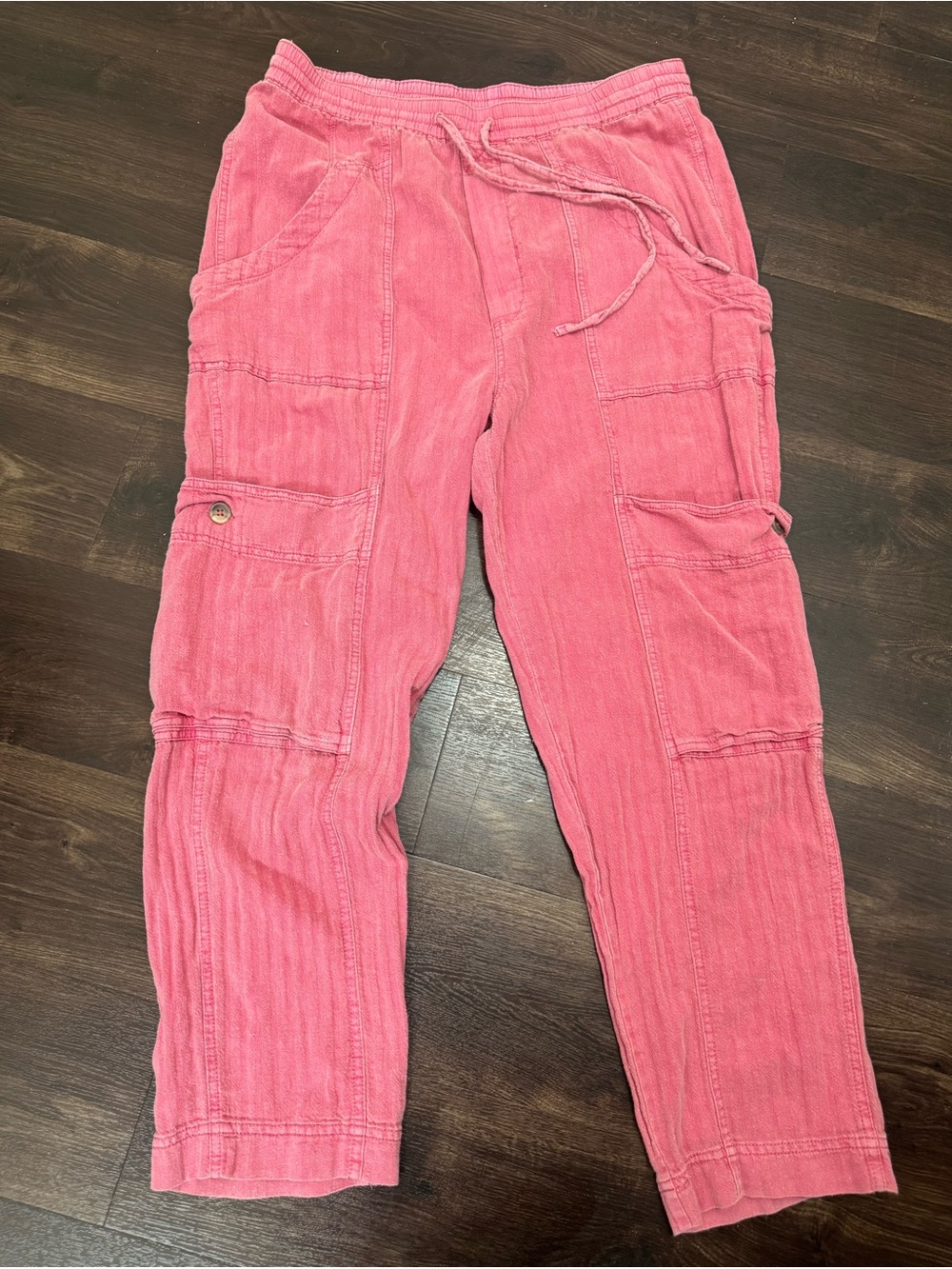 Free People Feelin' Good Utility Pull-On Cargo Pants - Mauve Pink (Size M)